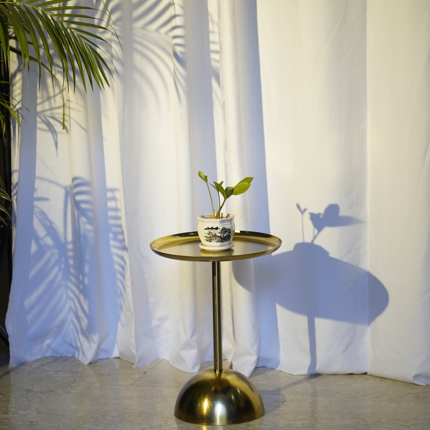 Modern Gold Tray Accent Table