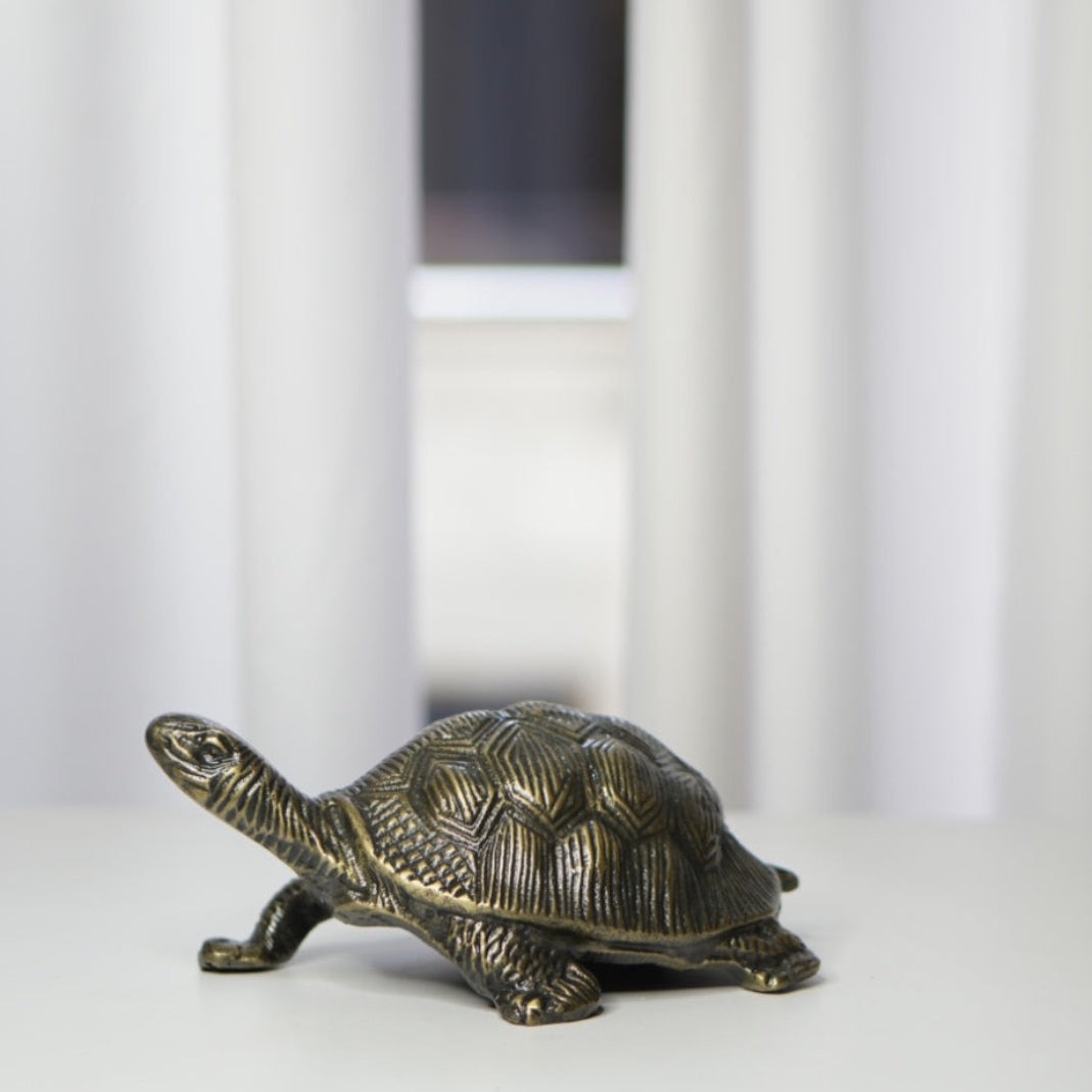 Antique Gold Turtle Decorative Sculpture