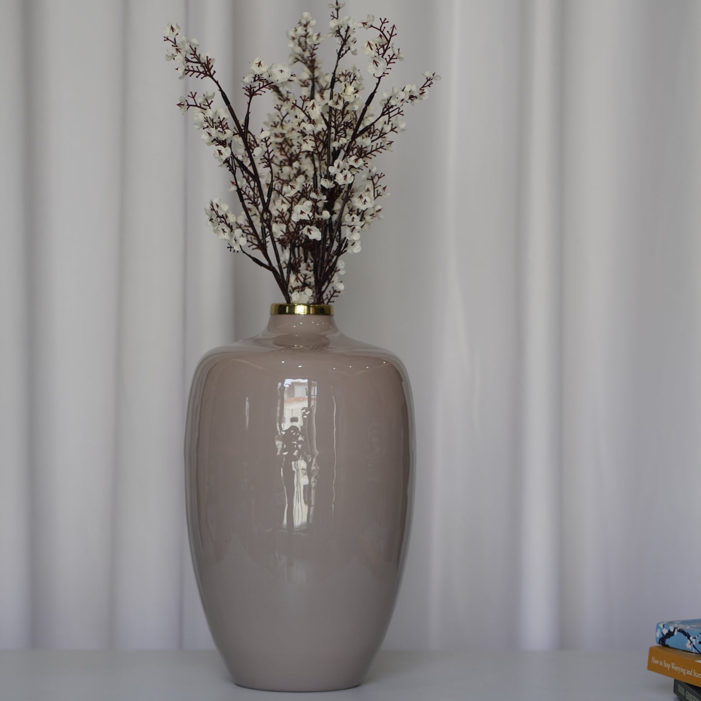 Lavender enamel finish flower vase