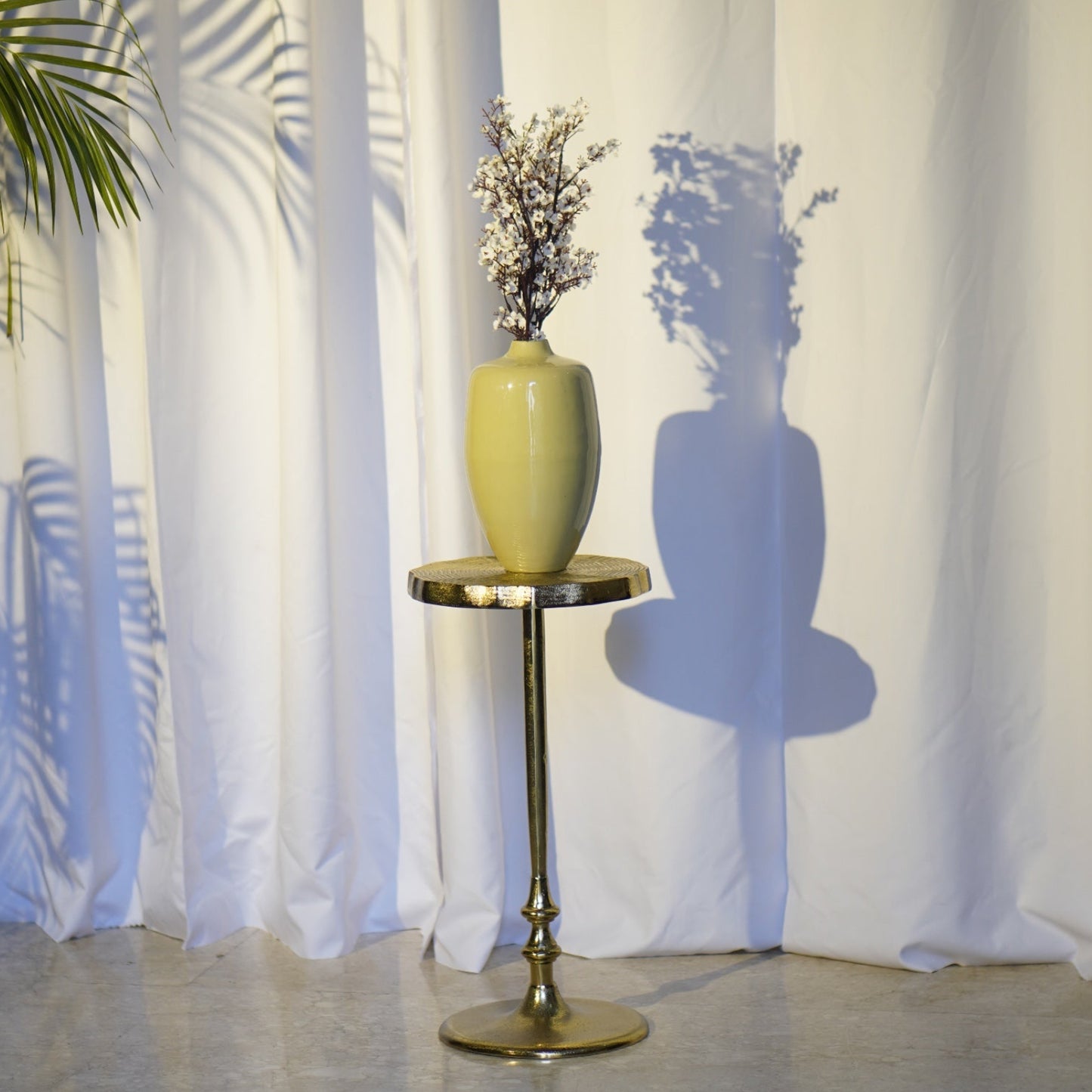 Modern Gold Pedestal Accent Table