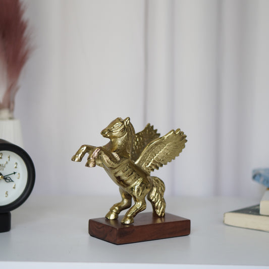 Golden Winged Horse Decorative Sculpture