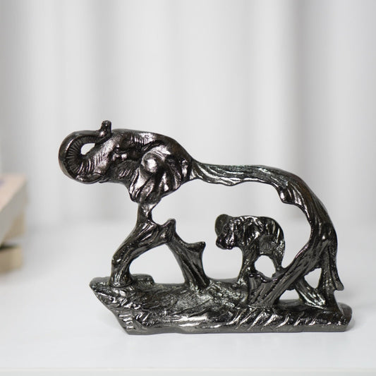 Modern Elephant & Calf Decorative Sculpture